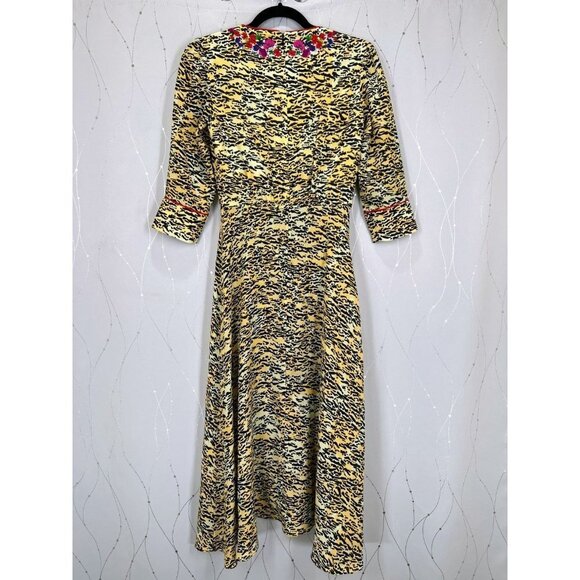SALONI Tiger Print Silk Midi Dress $695 - Picture 9 of 15